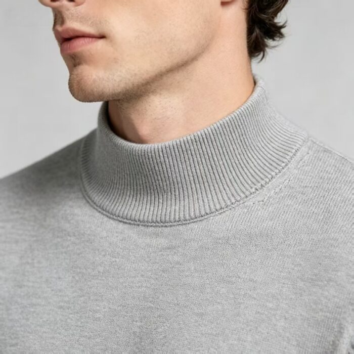 Men's Slim Fit Solid Turtleneck Long Sleeve Knit Sweater Soft Warm Fall Winter Base Layer Pullover - Image 65