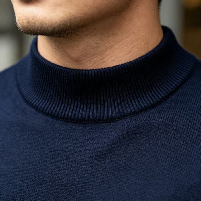 Men's Slim Fit Solid Turtleneck Long Sleeve Knit Sweater Soft Warm Fall Winter Base Layer Pullover - Image 68