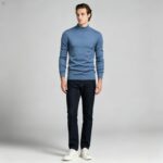 Men's Slim Fit Solid Turtleneck Long Sleeve Knit Sweater Soft Warm Fall Winter Base Layer Pullover - Image 70