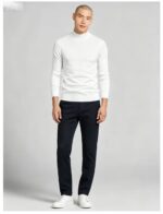 Men's Slim Fit Solid Turtleneck Long Sleeve Knit Sweater Soft Warm Fall Winter Base Layer Pullover - Image 74