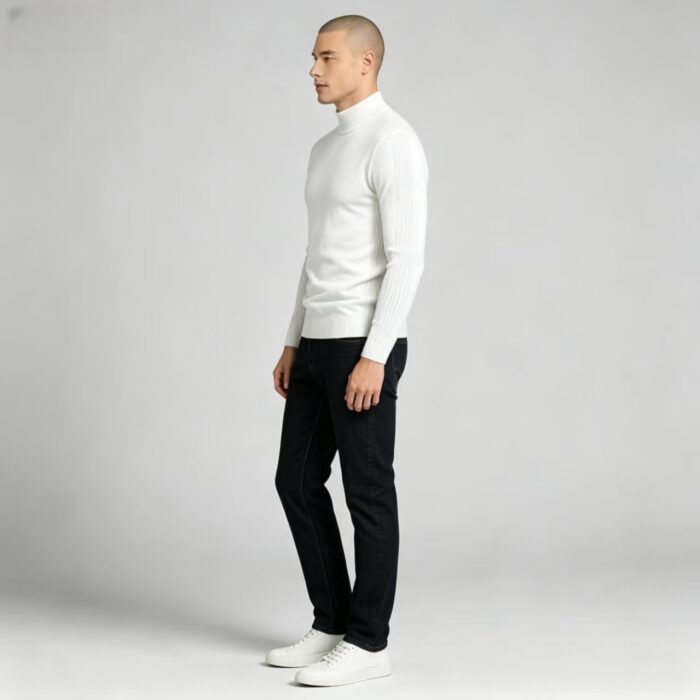 Men's Slim Fit Solid Turtleneck Long Sleeve Knit Sweater Soft Warm Fall Winter Base Layer Pullover - Image 76