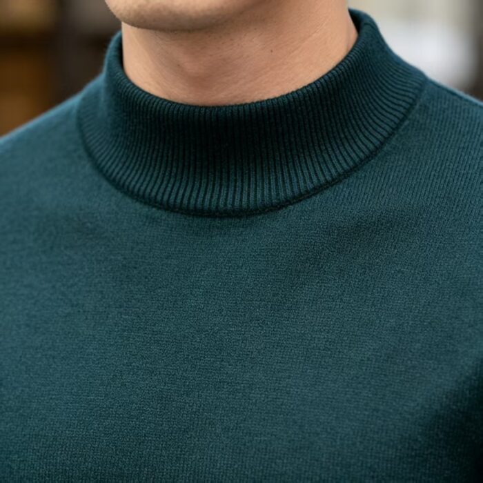 Men's Slim Fit Solid Turtleneck Long Sleeve Knit Sweater Soft Warm Fall Winter Base Layer Pullover - Image 81