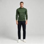 Men's Slim Fit Solid Turtleneck Long Sleeve Knit Sweater Soft Warm Fall Winter Base Layer Pullover - Image 86