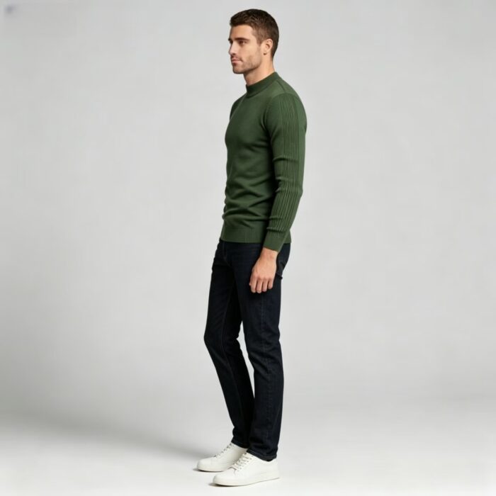 Men's Slim Fit Solid Turtleneck Long Sleeve Knit Sweater Soft Warm Fall Winter Base Layer Pullover - Image 88