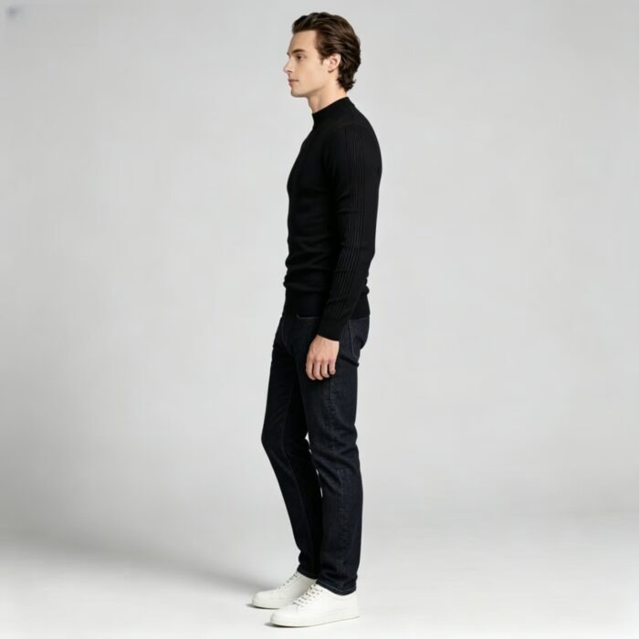 Men's Slim Fit Solid Turtleneck Long Sleeve Knit Sweater Soft Warm Fall Winter Base Layer Pullover - Image 100