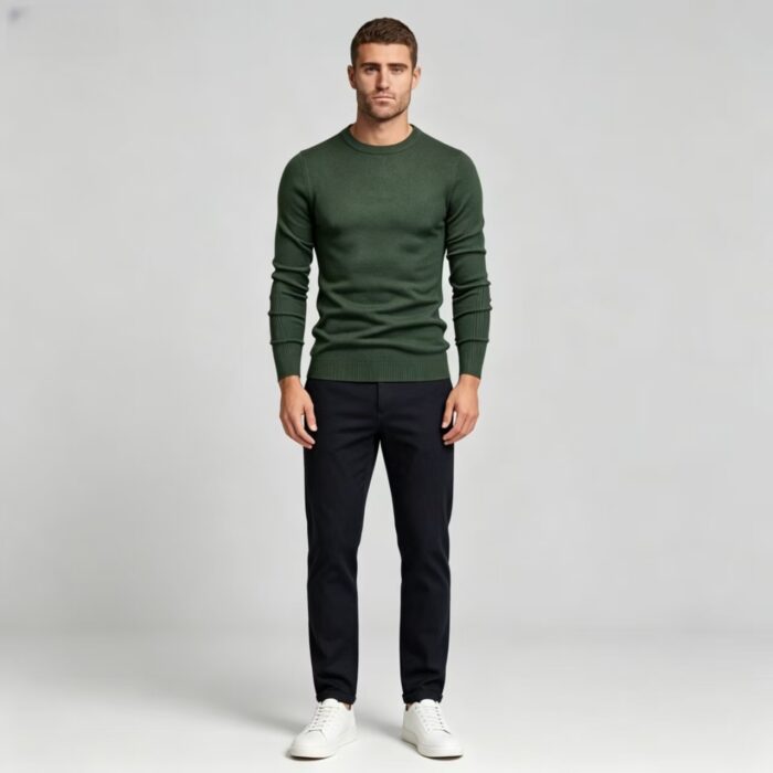 Men's Slim Fit Solid Turtleneck Long Sleeve Knit Sweater Soft Warm Fall Winter Base Layer Pullover - Image 110