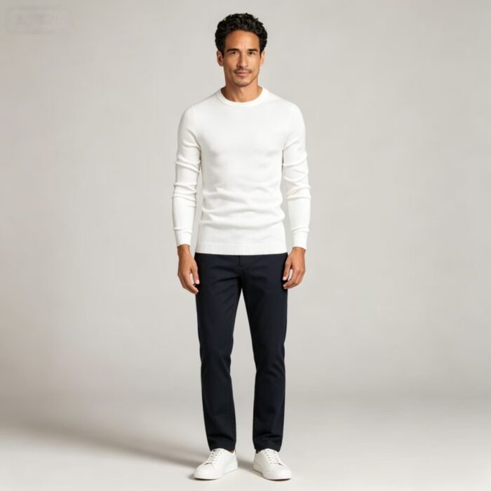 Men's Slim Fit Solid Turtleneck Long Sleeve Knit Sweater Soft Warm Fall Winter Base Layer Pullover - Image 126