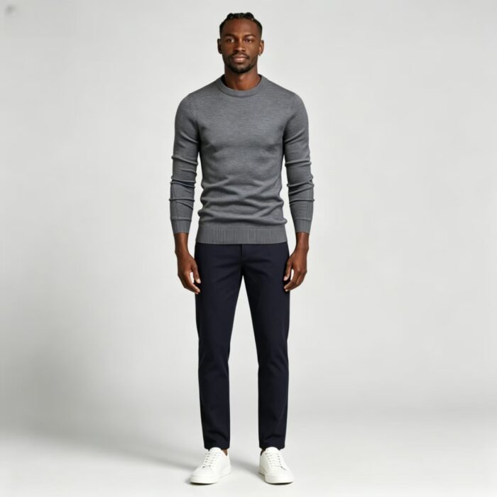 Men's Slim Fit Solid Turtleneck Long Sleeve Knit Sweater Soft Warm Fall Winter Base Layer Pullover - Image 135