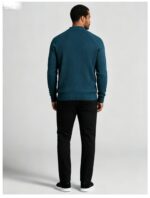 Men's Raglan Color Block Zip Up Knit Cardigan Striped Rib Collar Cuff Warm Spring Fall Casual Jacket Sweater - Image 21