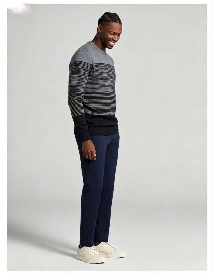 Men's Raglan Color Block Zip Up Knit Cardigan Striped Rib Collar Cuff Warm Spring Fall Casual Jacket Sweater - Image 39
