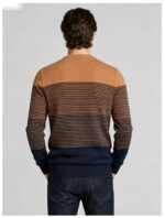 Men's Raglan Color Block Zip Up Knit Cardigan Striped Rib Collar Cuff Warm Spring Fall Casual Jacket Sweater - Image 53