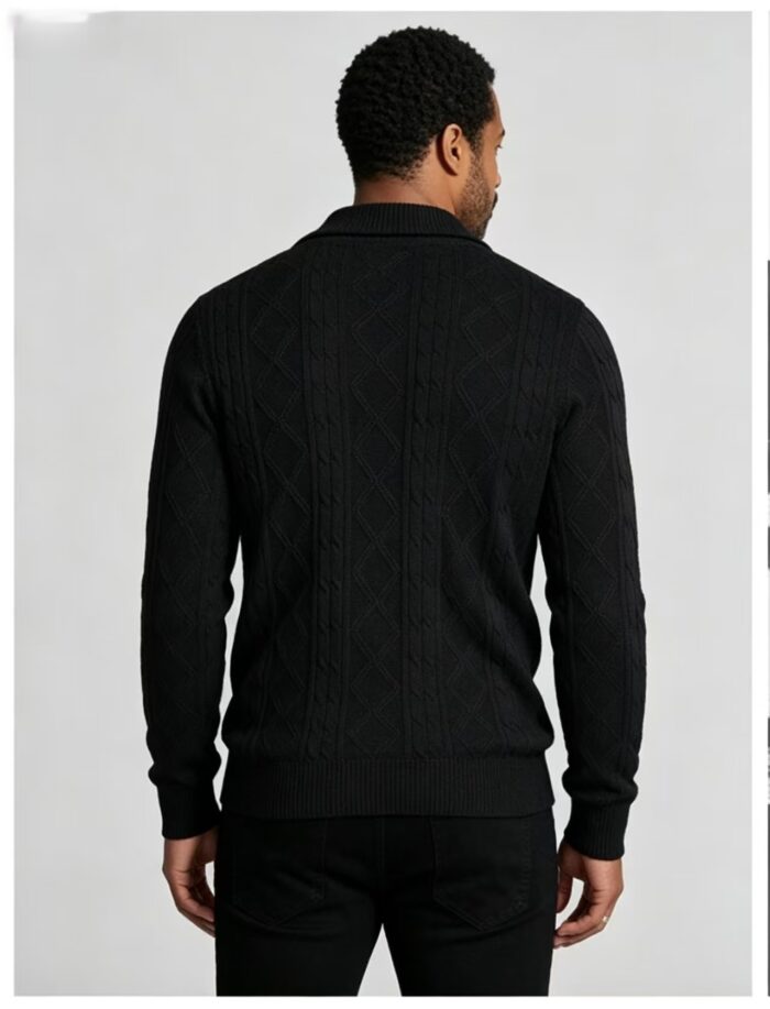 Men's Raglan Color Block Zip Up Knit Cardigan Striped Rib Collar Cuff Warm Spring Fall Casual Jacket Sweater - Image 60