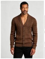 Men's Raglan Color Block Zip Up Knit Cardigan Striped Rib Collar Cuff Warm Spring Fall Casual Jacket Sweater - Image 62