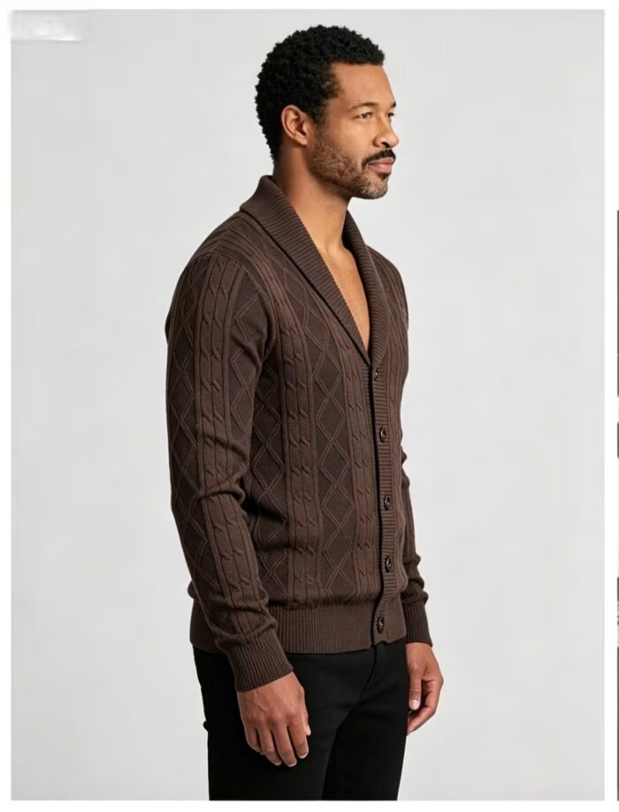 Men's Raglan Color Block Zip Up Knit Cardigan Striped Rib Collar Cuff Warm Spring Fall Casual Jacket Sweater - Image 63