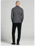Men's Raglan Color Block Zip Up Knit Cardigan Striped Rib Collar Cuff Warm Spring Fall Casual Jacket Sweater - Image 72