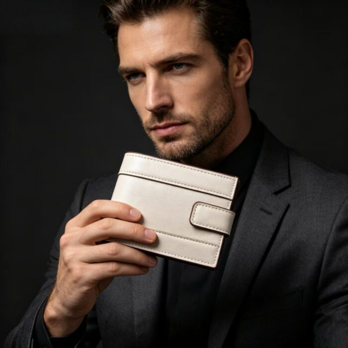 Men's Stripe Patch Snap Flap Leather Bifold Wallet RFID Blocking Multi Card Slot Cash ID Purse - Image 2