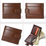 Men's Stripe Patch Snap Flap Leather Bifold Wallet RFID Blocking Multi Card Slot Cash ID Purse - Image 7