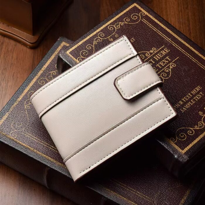 Men's Stripe Patch Snap Flap Leather Bifold Wallet RFID Blocking Multi Card Slot Cash ID Purse - Image 8