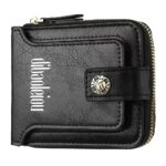 Vintage Crackle Leather Zip Around Small Wallet RFID Blocking Multi Card Coin ID Purse With Snap Flap