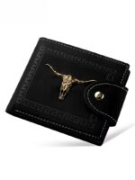 Western Cow Skull RFID Snap Bifold Wallet - Image 3