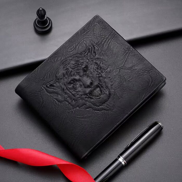 Men's Retro Embossed Tiger RFID Protective Bifold Wallet Multi Compartment Daily Travel Cash Card Organizer - Image 7