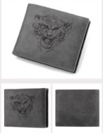 Men's Retro Embossed Tiger RFID Protective Bifold Wallet Multi Compartment Daily Travel Cash Card Organizer - Image 9
