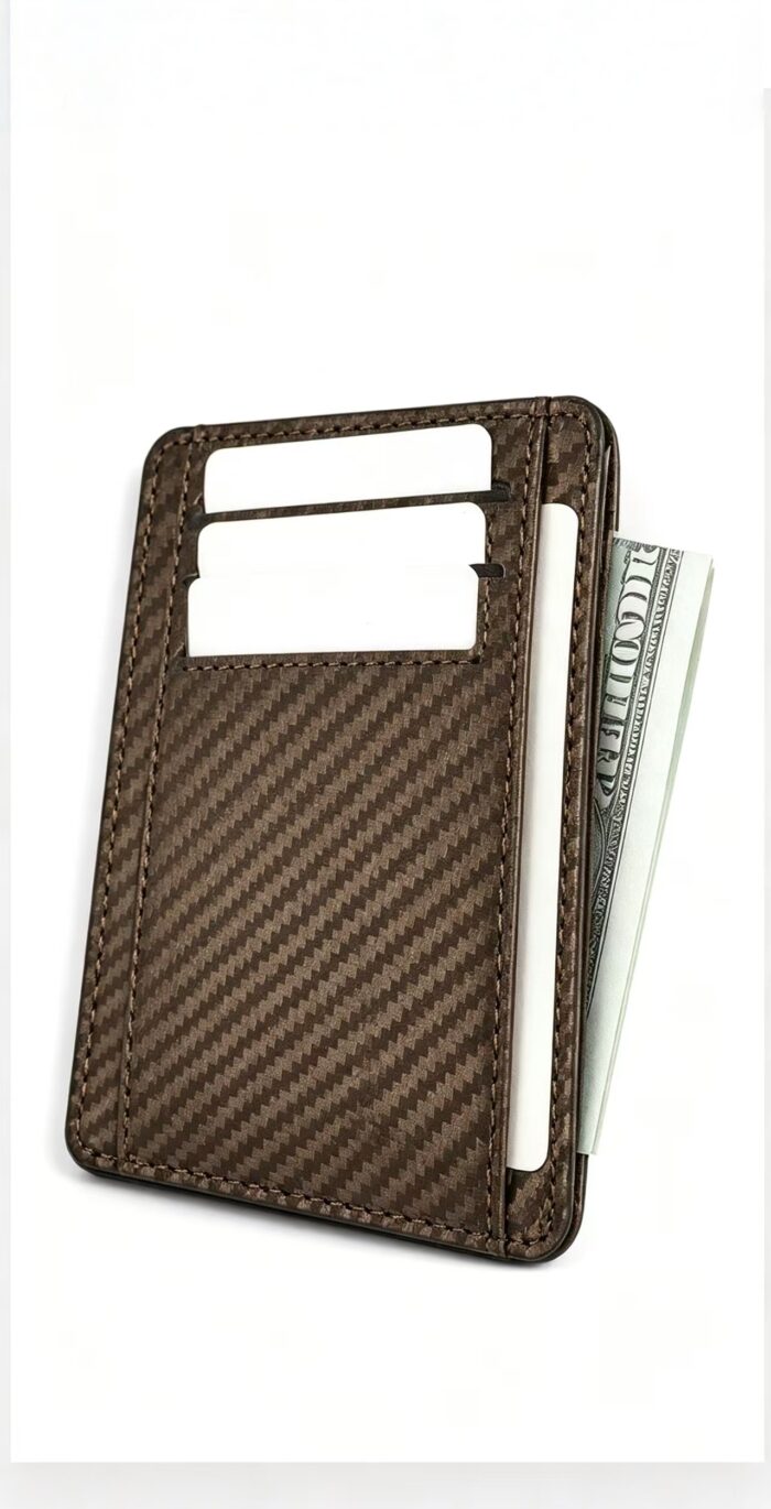 Carbon Fiber Texture Slim RFID Blocking Card Holder Men Multi Slot Front Pocket Credit Card Wallet - Image 15