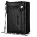 Men's Wearable Anti-Lost Chain RFID Trifold Wallet Multi Compartment Coin Card Cash Travel Organizer - Image 19