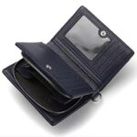 Men's Wearable Anti-Lost Chain RFID Trifold Wallet Multi Compartment Coin Card Cash Travel Organizer