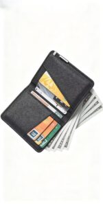 Men's Crosshatch Faux Leather Bifold Wallet Metal Decor Card Cash Holder RFID Blocking Slim Purse - Image 9