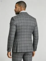 Men's Slim Fit Plaid 3 Piece Suit (Blazer + Vest + Trousers) - Image 2