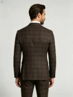 Men's Slim Fit Plaid 3 Piece Suit (Blazer + Vest + Trousers) - Image 10