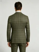 Men's Slim Fit Plaid 3 Piece Suit (Blazer + Vest + Trousers) - Image 14
