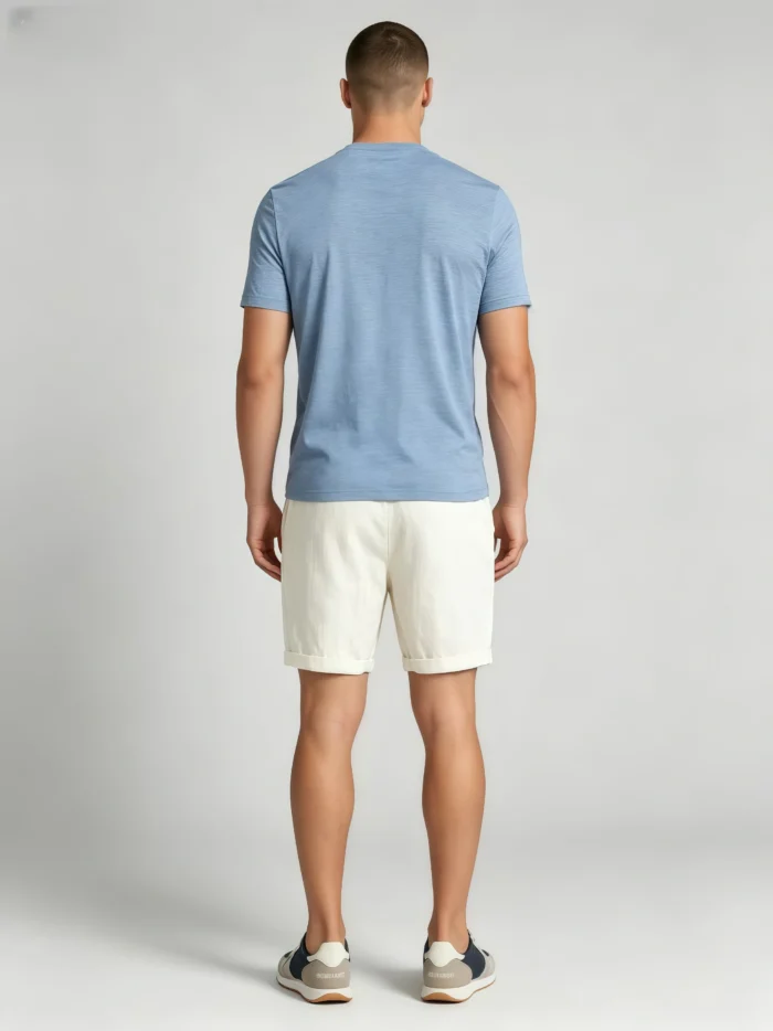 Men's Pleated Roll Cuff Linen Blend Knee Length Shorts Summer Vacation Casual Shorts - Image 16