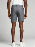 Men's Elastic Waist Roll Cuff Knee Length Chino Shorts Summer Casual Work Shorts - Image 21