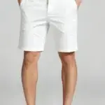 Men's Elastic Waist Roll Cuff Knee Length Chino Shorts Summer Casual Work Shorts