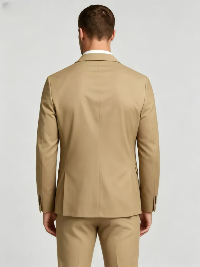 Men's Slim Fit 2 Piece Suit One-Button Notch Lapel Solid Business Wedding Formal Suit Set - Image 6