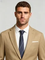 Men's Slim Fit 2 Piece Suit One-Button Notch Lapel Solid Business Wedding Formal Suit Set - Image 8