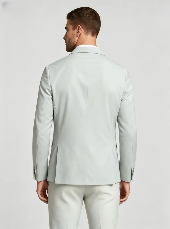 Men's Slim Fit 2 Piece Suit One-Button Notch Lapel Solid Business Wedding Formal Suit Set - Image 10