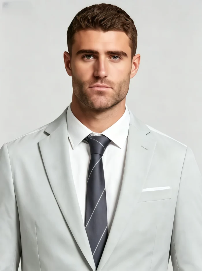 Men's Slim Fit 2 Piece Suit One-Button Notch Lapel Solid Business Wedding Formal Suit Set - Image 12