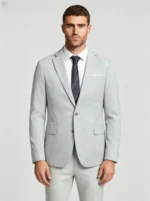 Men's Slim Fit 2 Piece Suit One-Button Notch Lapel Solid Business Wedding Formal Suit Set - Image 13