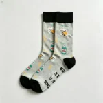 Men's Novelty Printed Crew Socks Casual Dress Comfort Gift Mid Calf Socks（Free Size）