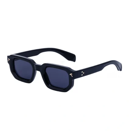 Minimalist Arrow Rivet Thick Black Small Square Gradient Purple Sunglasses Unisex