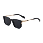 Minimalist Matte Thick Black Square Solid Black Polarized Sunglasses Unisex