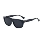 Minimalist Rimless Wood Temple Gold Brown Gradient Square Sunglasses Unisex