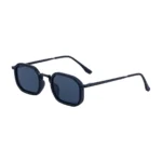 Minimalist Double Textured Gold Black Small Octagon Brown Sunglasses Unisex