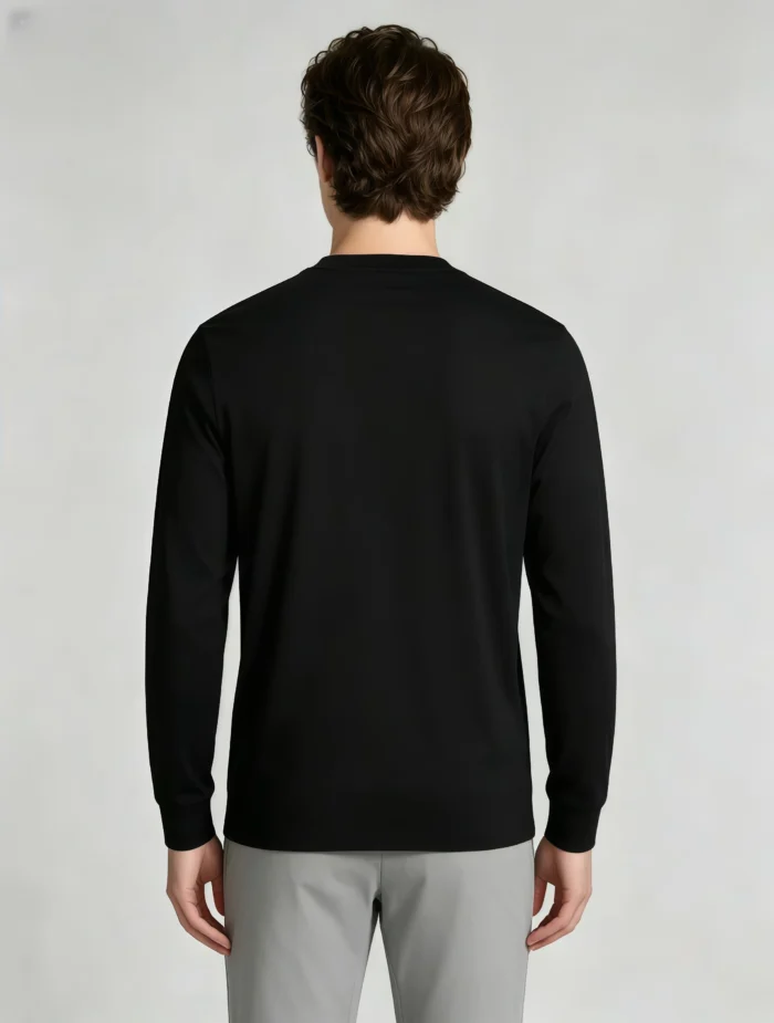 Men’s Minimalist Casual Crew Neck Long Sleeve Top - Image 6