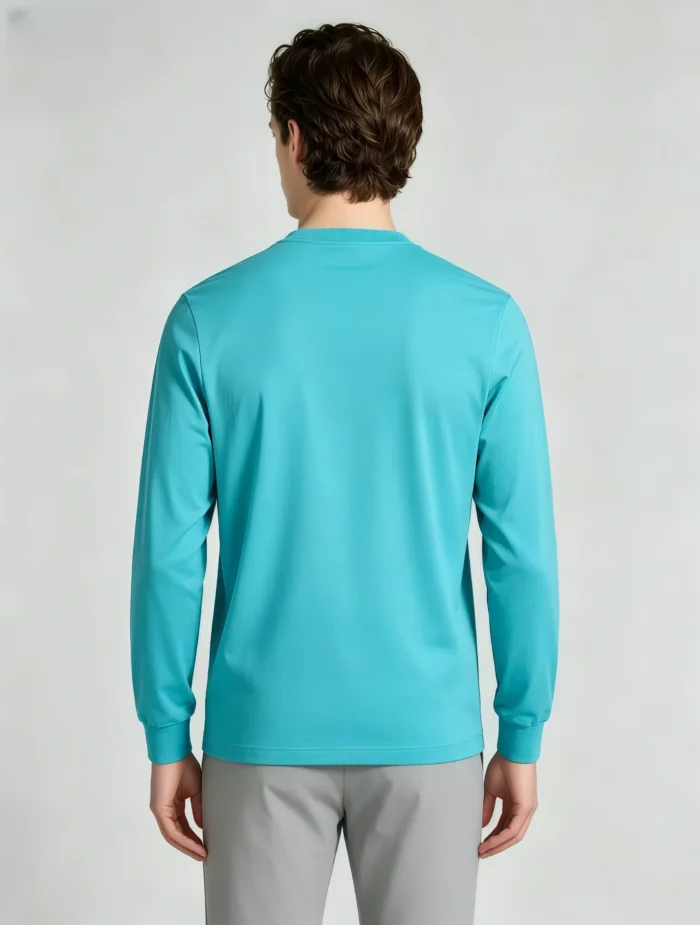 Men’s Minimalist Casual Crew Neck Long Sleeve Top - Image 8