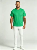 Men's Classic Crew Neck Heavyweight Cotton Blank Plain Short Sleeve Basic T-Shirt