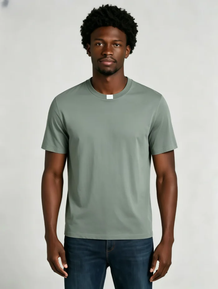 Men's Classic Crew Neck Heavyweight Cotton Blank Plain Short Sleeve Basic T-Shirt - Image 8